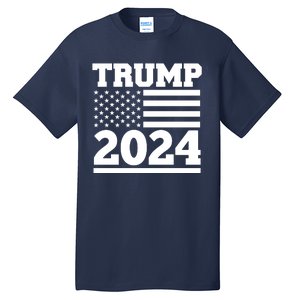 Jumbo Print Trump 2024 Usa Flag Tall T-Shirt