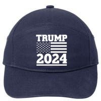 Jumbo Print Trump 2024 Usa Flag 7-Panel Snapback Hat