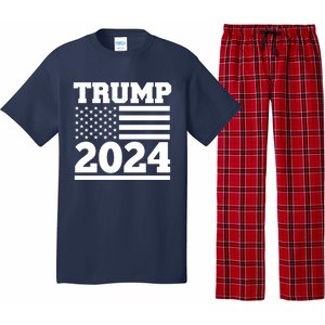 Jumbo Print Trump 2024 Usa Flag Pajama Set