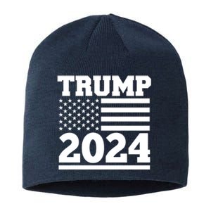 Jumbo Print Trump 2024 Usa Flag Sustainable Beanie