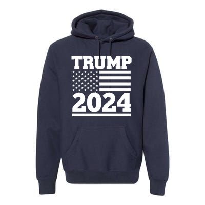 Jumbo Print Trump 2024 Usa Flag Premium Hoodie