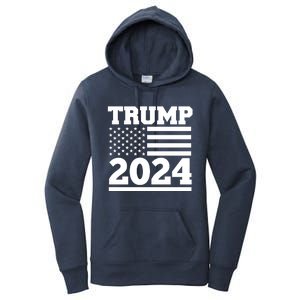 Jumbo Print Trump 2024 Usa Flag Women's Pullover Hoodie