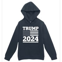 Jumbo Print Trump 2024 Usa Flag Urban Pullover Hoodie