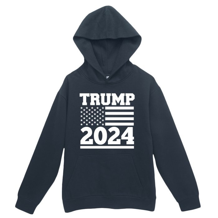 Jumbo Print Trump 2024 Usa Flag Urban Pullover Hoodie