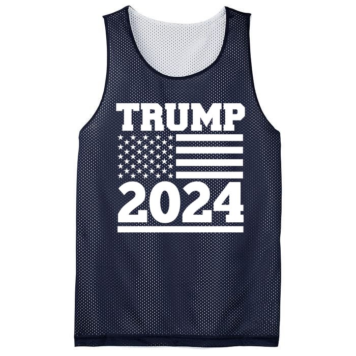 Jumbo Print Trump 2024 Usa Flag Mesh Reversible Basketball Jersey Tank