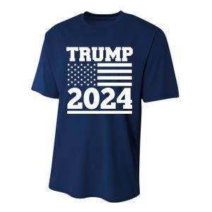 Jumbo Print Trump 2024 Usa Flag Performance Sprint T-Shirt