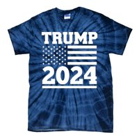 Jumbo Print Trump 2024 Usa Flag Tie-Dye T-Shirt