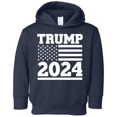 Jumbo Print Trump 2024 Usa Flag Toddler Hoodie