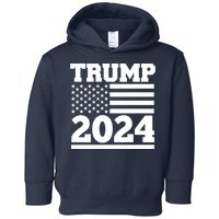 Jumbo Print Trump 2024 Usa Flag Toddler Hoodie