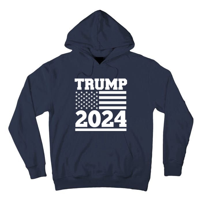 Jumbo Print Trump 2024 Usa Flag Tall Hoodie