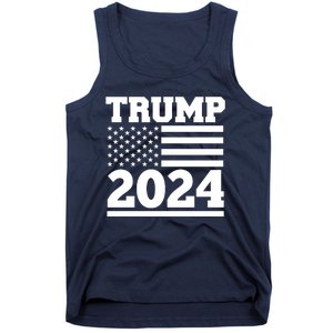 Jumbo Print Trump 2024 Usa Flag Tank Top