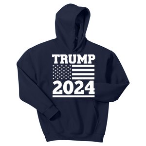 Jumbo Print Trump 2024 Usa Flag Kids Hoodie