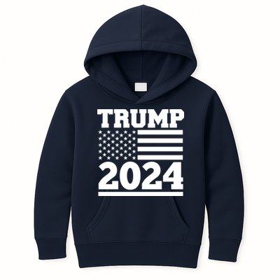Jumbo Print Trump 2024 Usa Flag Kids Hoodie
