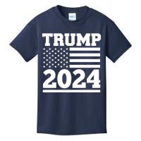 Jumbo Print Trump 2024 Usa Flag Kids T-Shirt