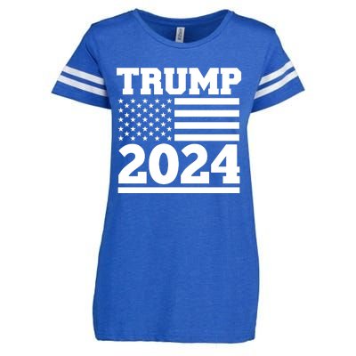 Jumbo Print Trump 2024 Usa Flag Enza Ladies Jersey Football T-Shirt