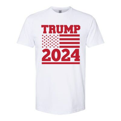 Jumbo Print Trump 2024 Usa Flag Softstyle® CVC T-Shirt