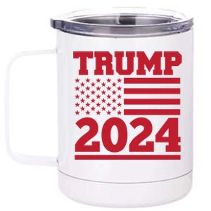 Jumbo Print Trump 2024 Usa Flag 12 oz Stainless Steel Tumbler Cup