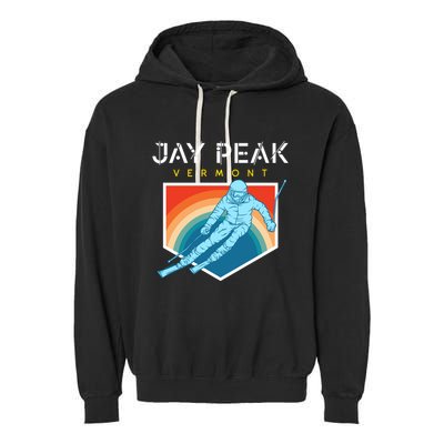 Jay Peak Vermont Usa Ski Resort 1980s Retro Funny Gift Garment-Dyed Fleece Hoodie