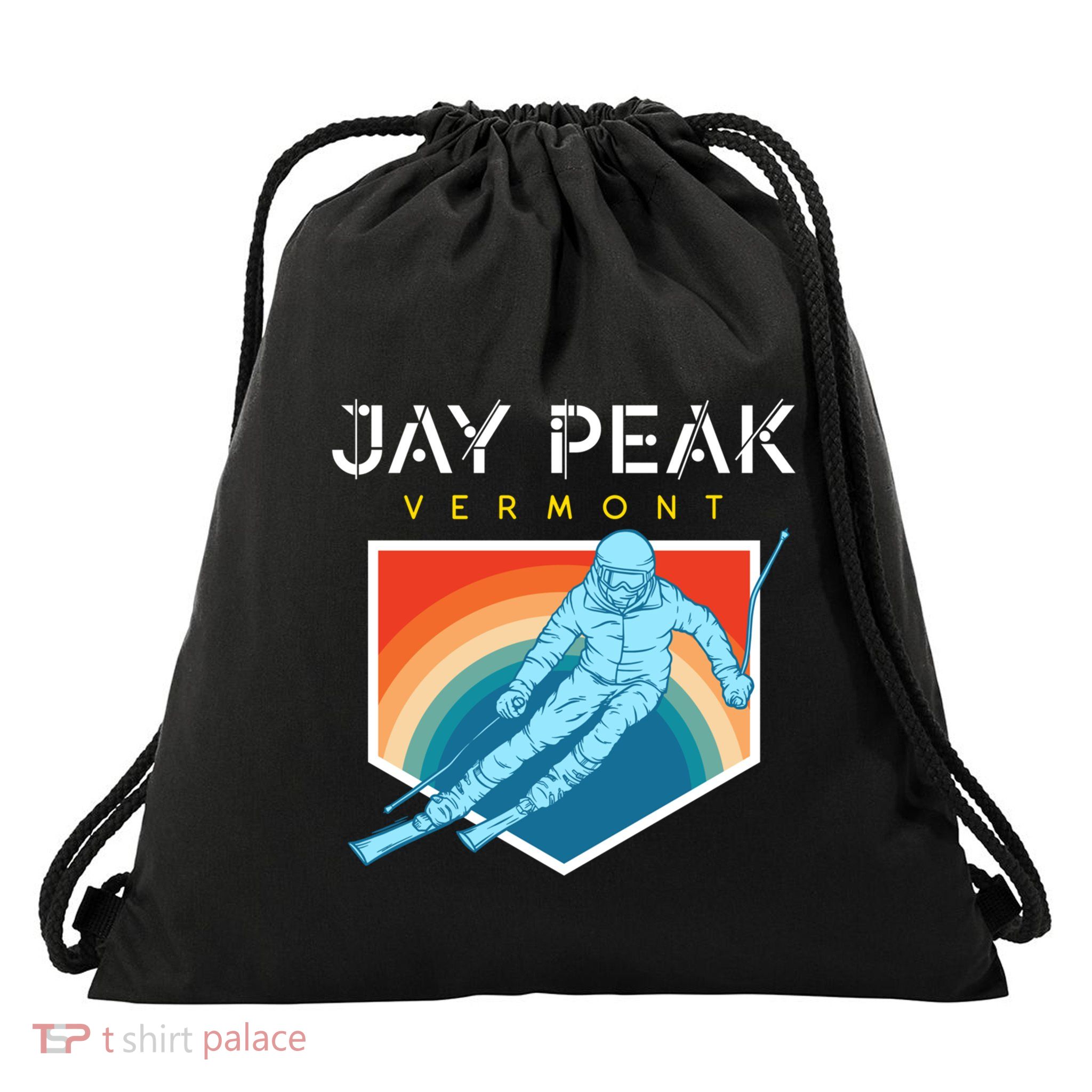 Jay Peak Vermont Usa Ski Resort 1980s Retro Funny Gift Drawstring Bag