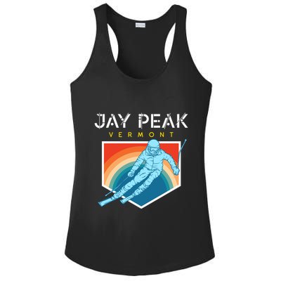 Jay Peak Vermont Usa Ski Resort 1980s Retro Funny Gift Ladies PosiCharge Competitor Racerback Tank