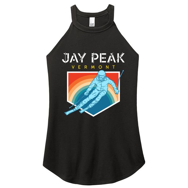 Jay Peak Vermont Usa Ski Resort 1980s Retro Funny Gift Women's Perfect Tri Rocker Tank