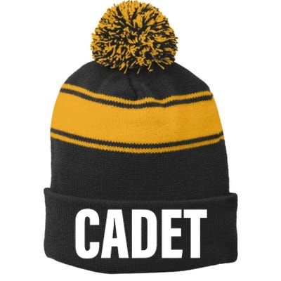 Jared Padalecki Wearing Cadet Stripe Pom Pom Beanie