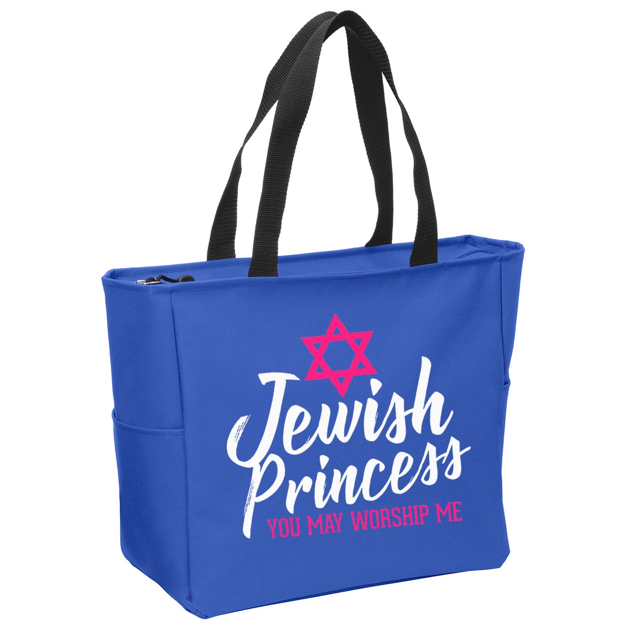 Jewish Princess You May Worship Me Funny Jewish  Zip Tote Bag