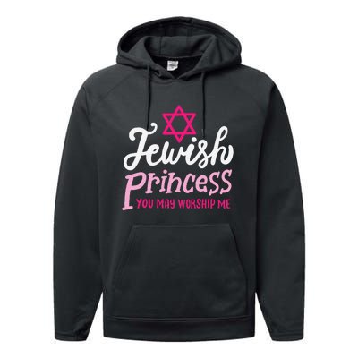 Jewish Princess You May Worship Me Funny Jew Hanukkah Performance Fleece Hoodie