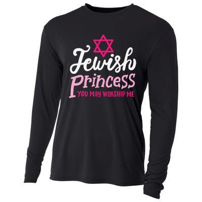 Jewish Princess You May Worship Me Funny Jew Hanukkah Cooling Performance Long Sleeve Crew