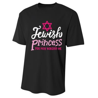 Jewish Princess You May Worship Me Funny Jew Hanukkah Performance Sprint T-Shirt