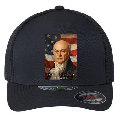 John Quincy Adams 6th President Of The United States Portrait Flexfit Unipanel Trucker Cap