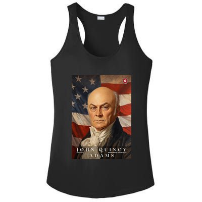John Quincy Adams 6th President Of The United States Portrait Ladies PosiCharge Competitor Racerback Tank