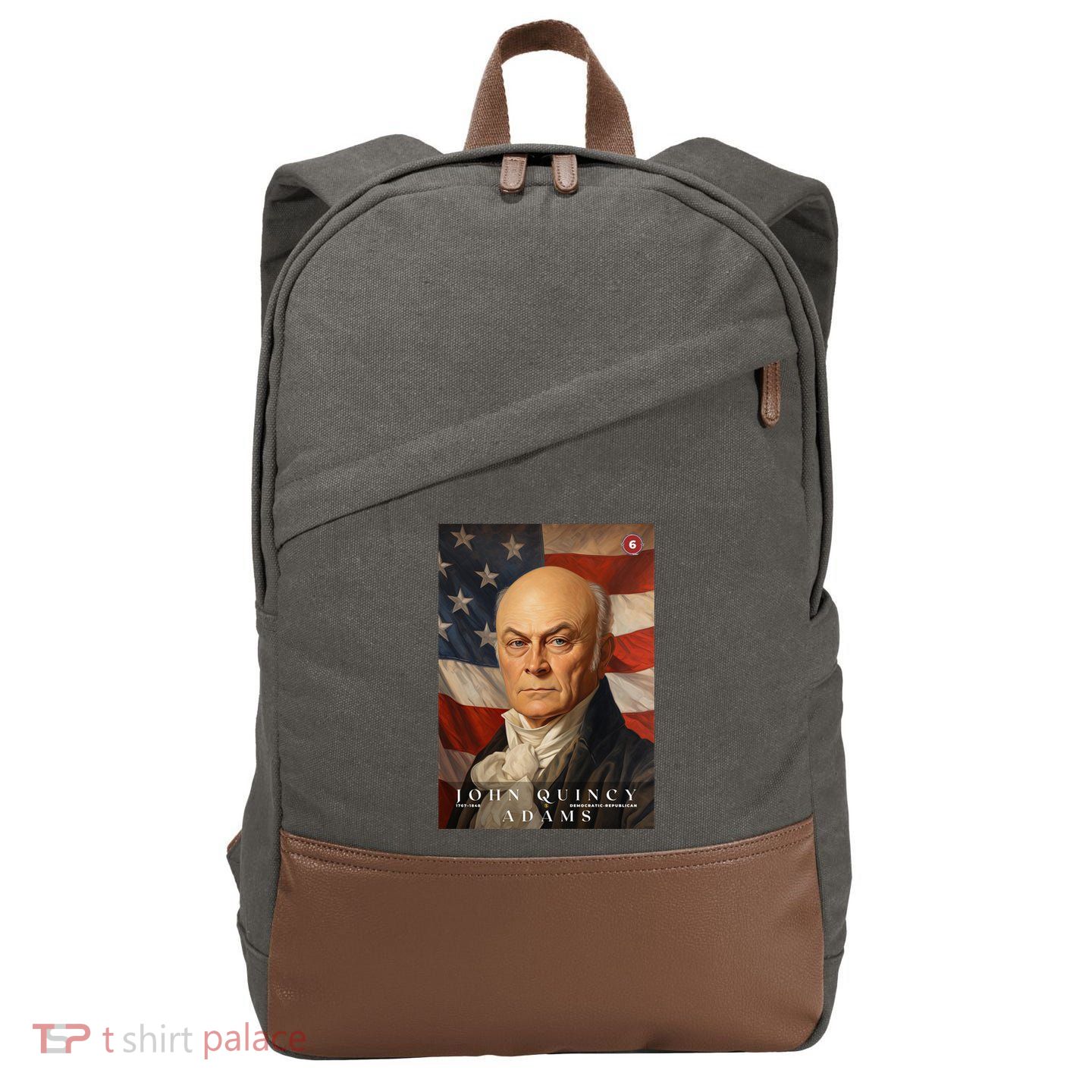 John Quincy Adams 6th President Of The United States Portrait Cotton Canvas Backpack