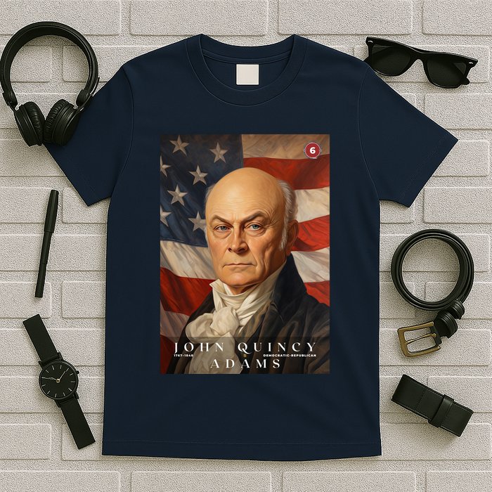 John Quincy Adams 6th President Of The United States Portrait T-Shirt