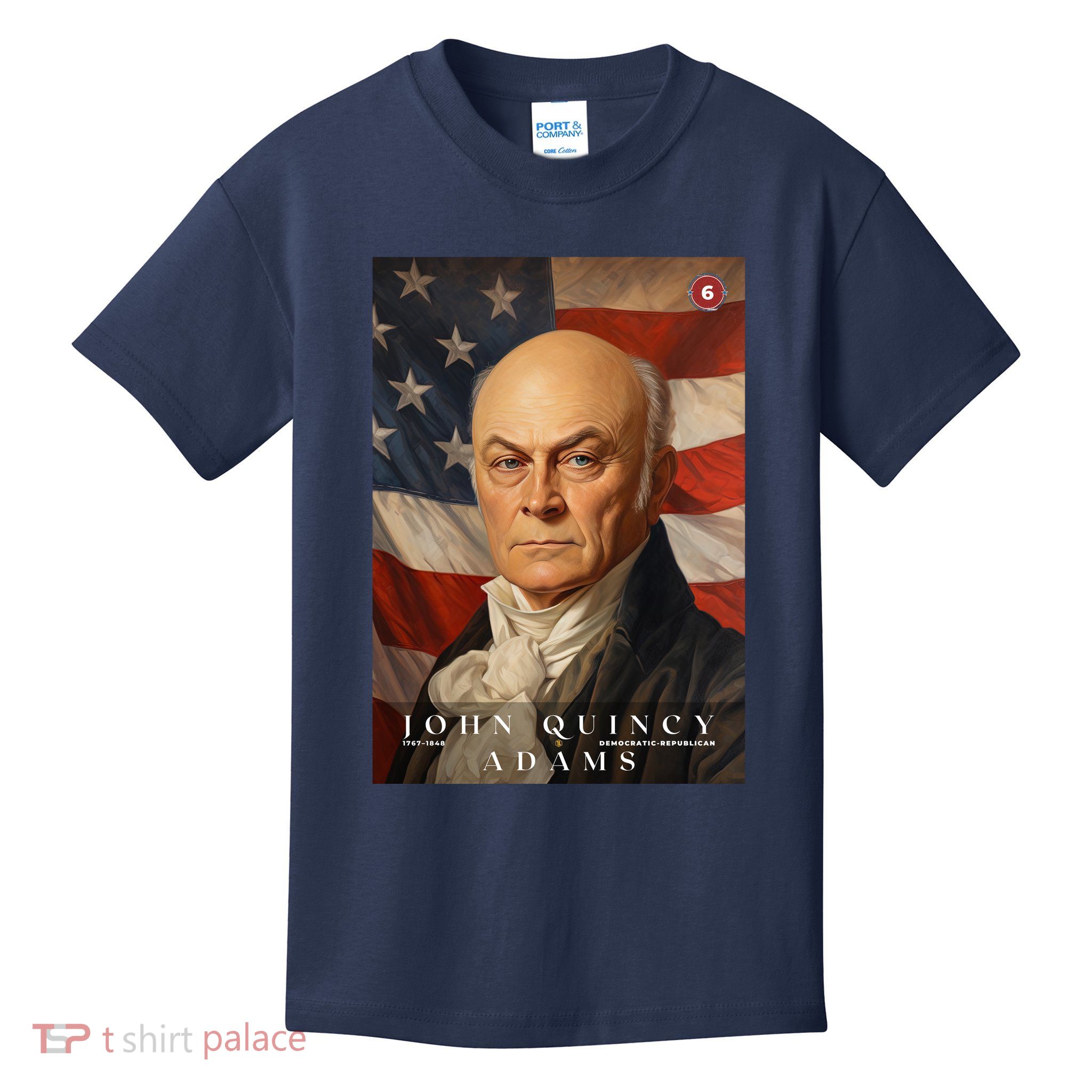 John Quincy Adams 6th President Of The United States Portrait Kids T-Shirt
