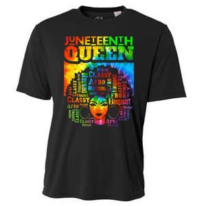 Juneteenth Queen Afro Melanin Black Girl Magic Tie Dye Cooling Performance Crew T-Shirt