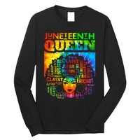 Juneteenth Queen Afro Melanin Black Girl Magic Tie Dye Long Sleeve Shirt