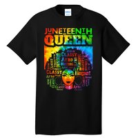 Juneteenth Queen Afro Melanin Black Girl Magic Tie Dye Tall T-Shirt