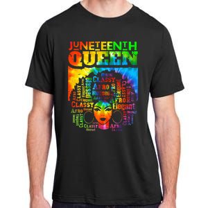 Juneteenth Queen Afro Melanin Black Girl Magic Tie Dye Adult ChromaSoft Performance T-Shirt