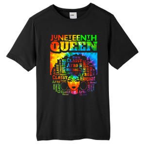 Juneteenth Queen Afro Melanin Black Girl Magic Tie Dye Tall Fusion ChromaSoft Performance T-Shirt