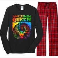 Juneteenth Queen Afro Melanin Black Girl Magic Tie Dye Long Sleeve Pajama Set