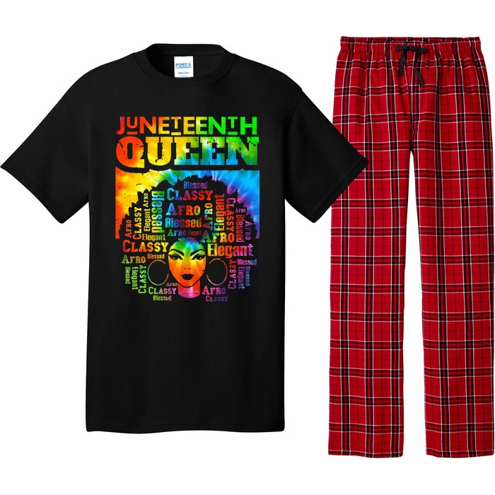 Juneteenth Queen Afro Melanin Black Girl Magic Tie Dye Pajama Set