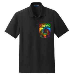 Juneteenth Queen Afro Melanin Black Girl Magic Tie Dye Dry Zone Grid Polo