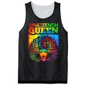 Juneteenth Queen Afro Melanin Black Girl Magic Tie Dye Mesh Reversible Basketball Jersey Tank