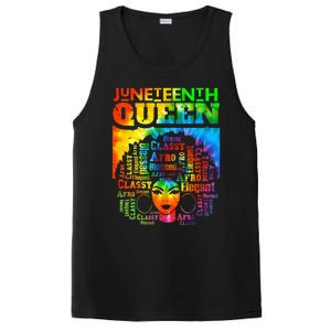 Juneteenth Queen Afro Melanin Black Girl Magic Tie Dye PosiCharge Competitor Tank