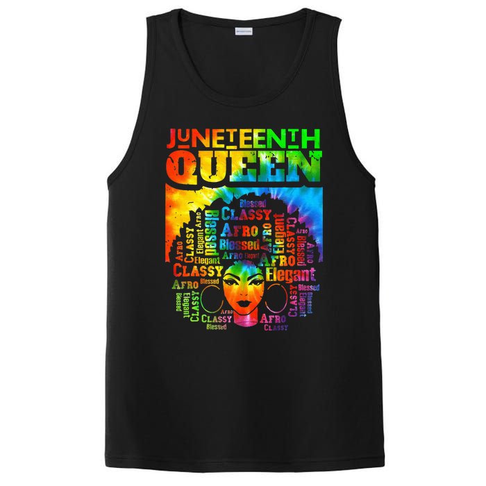 Juneteenth Queen Afro Melanin Black Girl Magic Tie Dye PosiCharge Competitor Tank