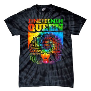 Juneteenth Queen Afro Melanin Black Girl Magic Tie Dye Tie-Dye T-Shirt