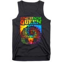 Juneteenth Queen Afro Melanin Black Girl Magic Tie Dye Tank Top