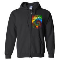 Juneteenth Queen Afro Melanin Black Girl Magic Tie Dye Full Zip Hoodie