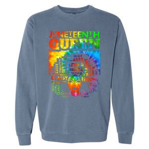 Juneteenth Queen Afro Melanin Black Girl Magic Tie Dye Garment-Dyed Sweatshirt